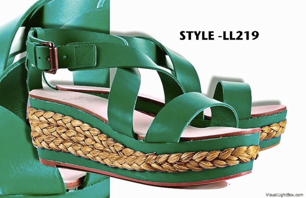 leather ladies platform Espadrille