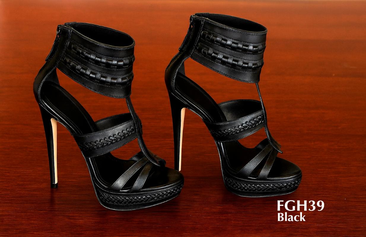 FGH39-Sandales à talons aiguilles de gladiateur