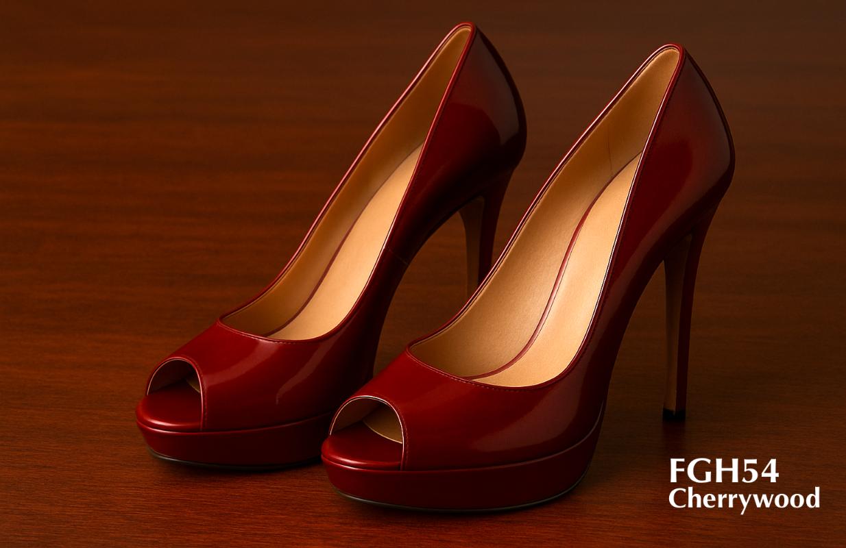 FGH54-chaussures à talons ouverts en bois de cerisier