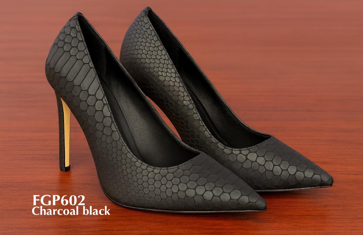 FGP602 - Escarpins à bout pointu en similicuir embossé