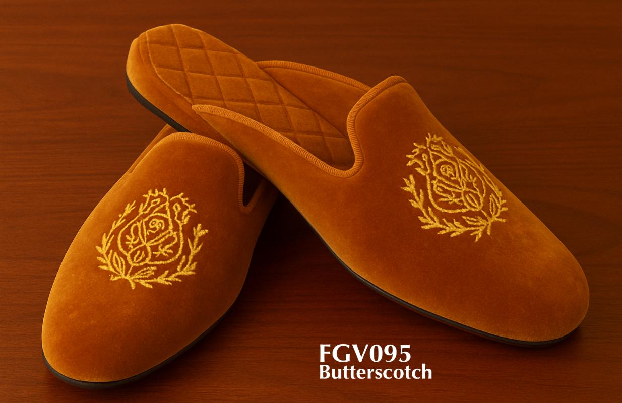 Chaussons d'intérieur couleur caramel avec logo personnalisé