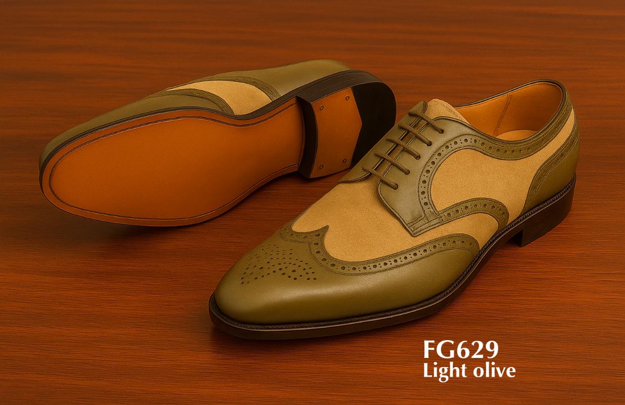 FG629-chaussure-spectator-olive-clair-beige