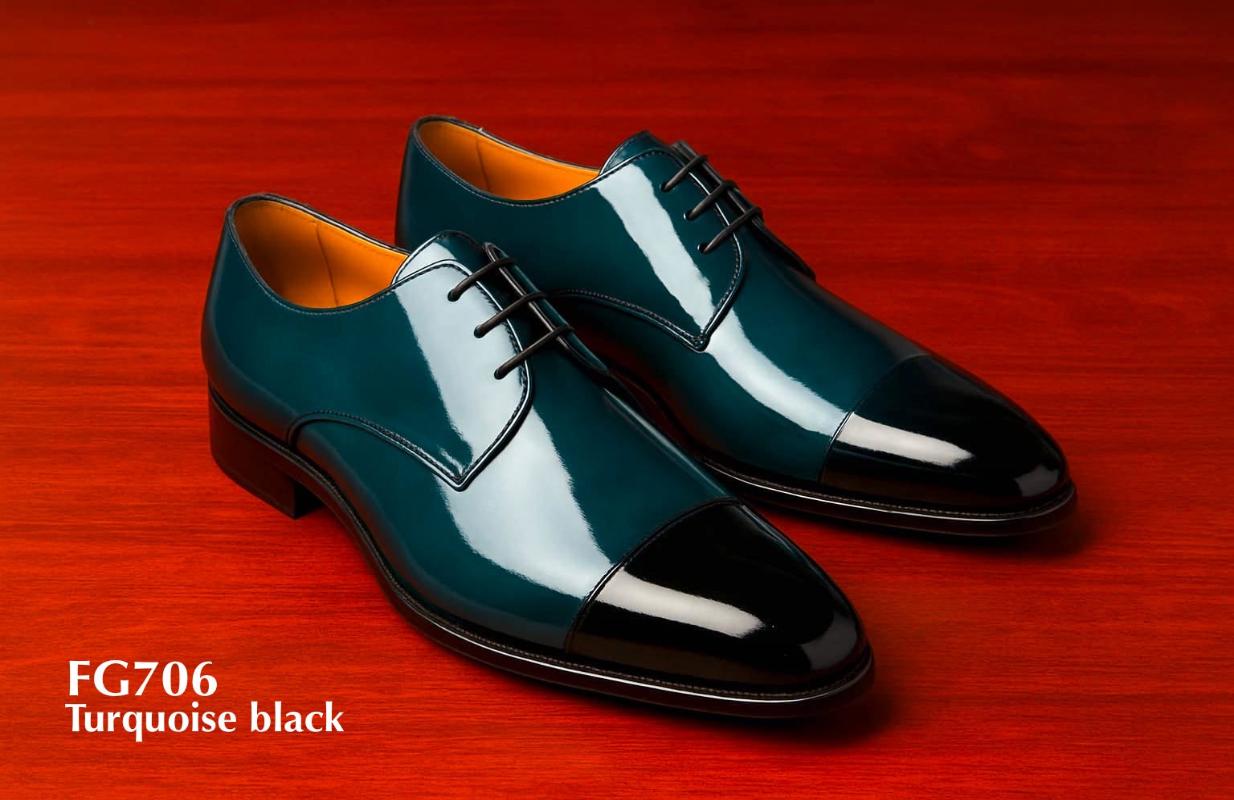 FG706-chaussure-cap-toe-turquoise-noir