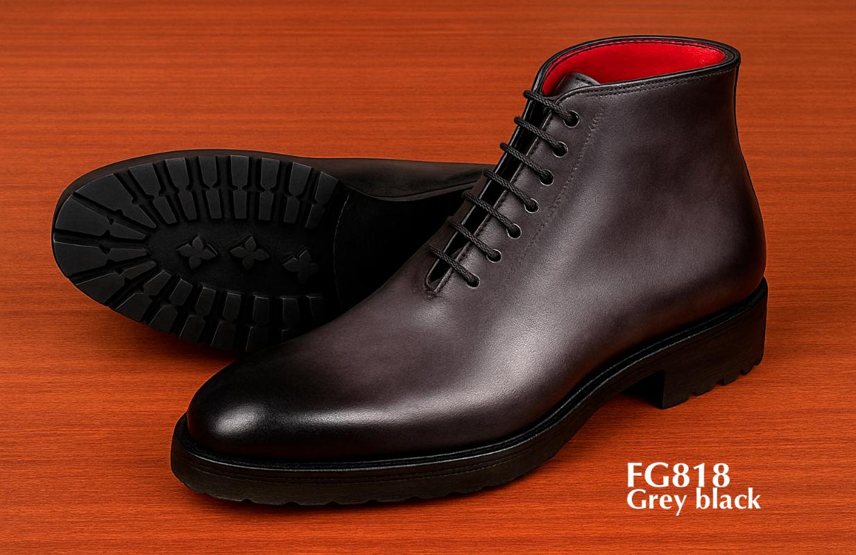 Bottes FG818 noires et grises à la cheville