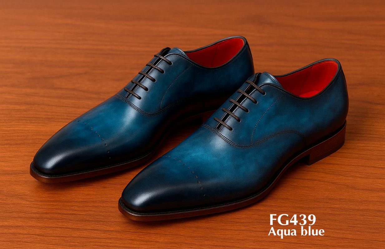 Chaussure Oxford bicolore bleu aqua
