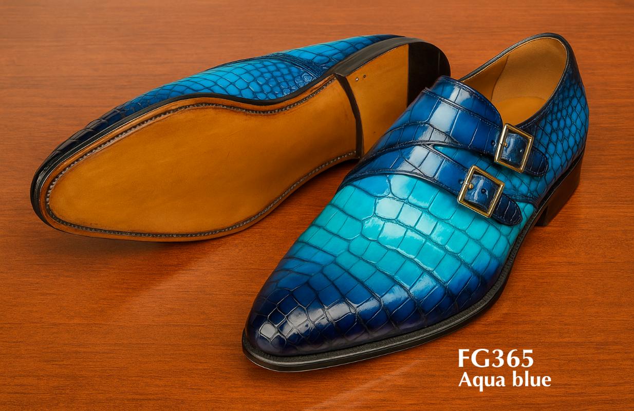 FG365-Chaussure-monkstrap-cuir-peau-de-croco-bleu-aqua