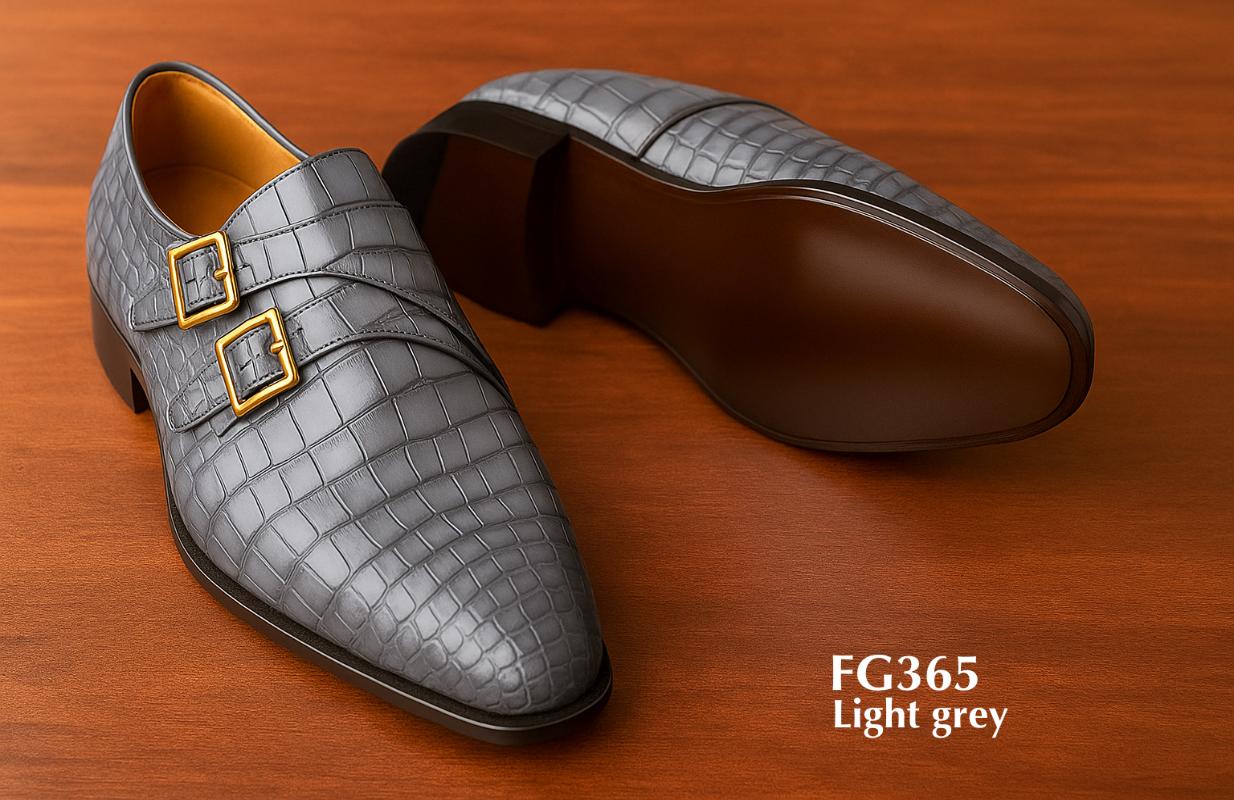 FG365-Chaussure-monkstrap-cuir-peau-de-croco-gris-clair