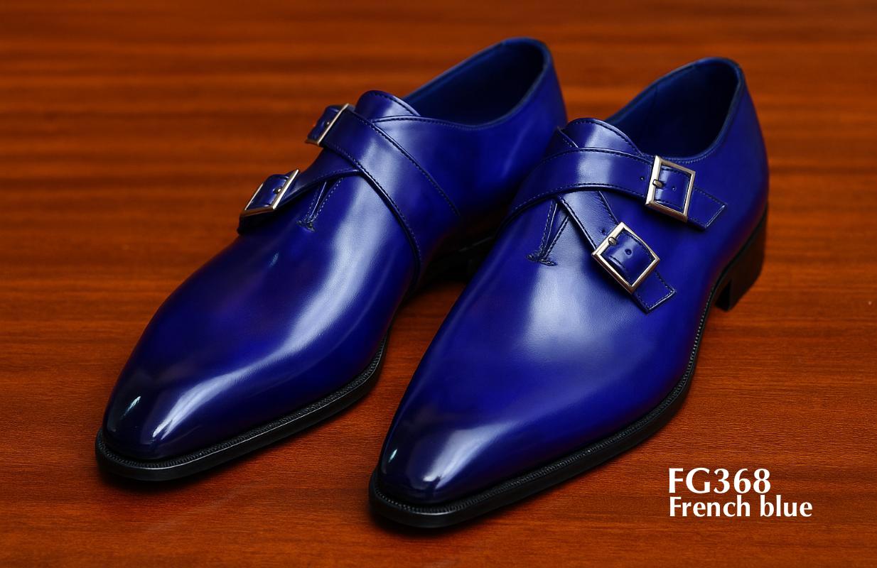 FG368-Chaussure-monkstrap-cuir-bicolore-cross-hatch-bleu-français