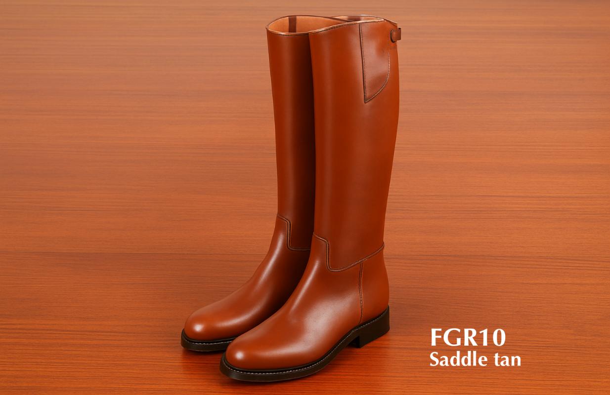 bottes hautes en cuir fauve