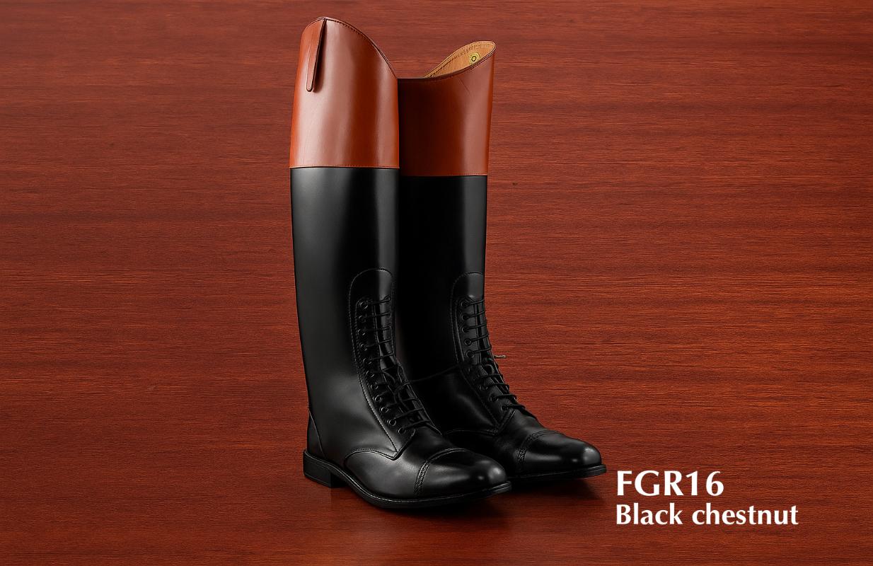 bottes d'équitation en cuir marron noir