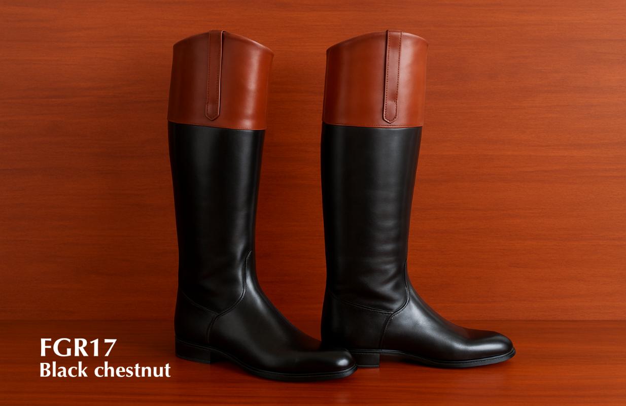 bottes en cuir marron noir