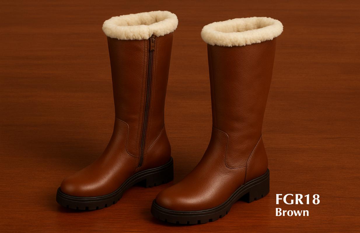 Bottes hautes en fourrure marron FGR18