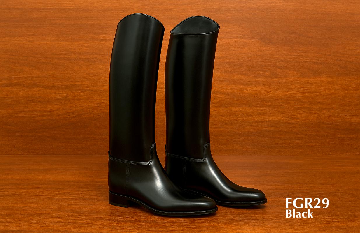 bottes d'équitation en cuir noir
