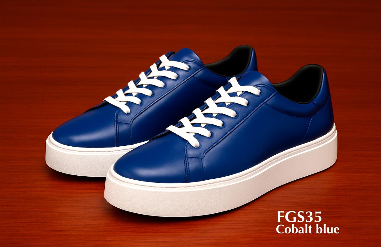 Baskets en cuir FGS35 bleu cobalt