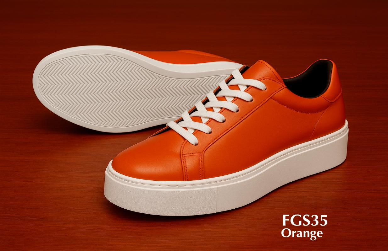 Baskets en cuir orange FGS35