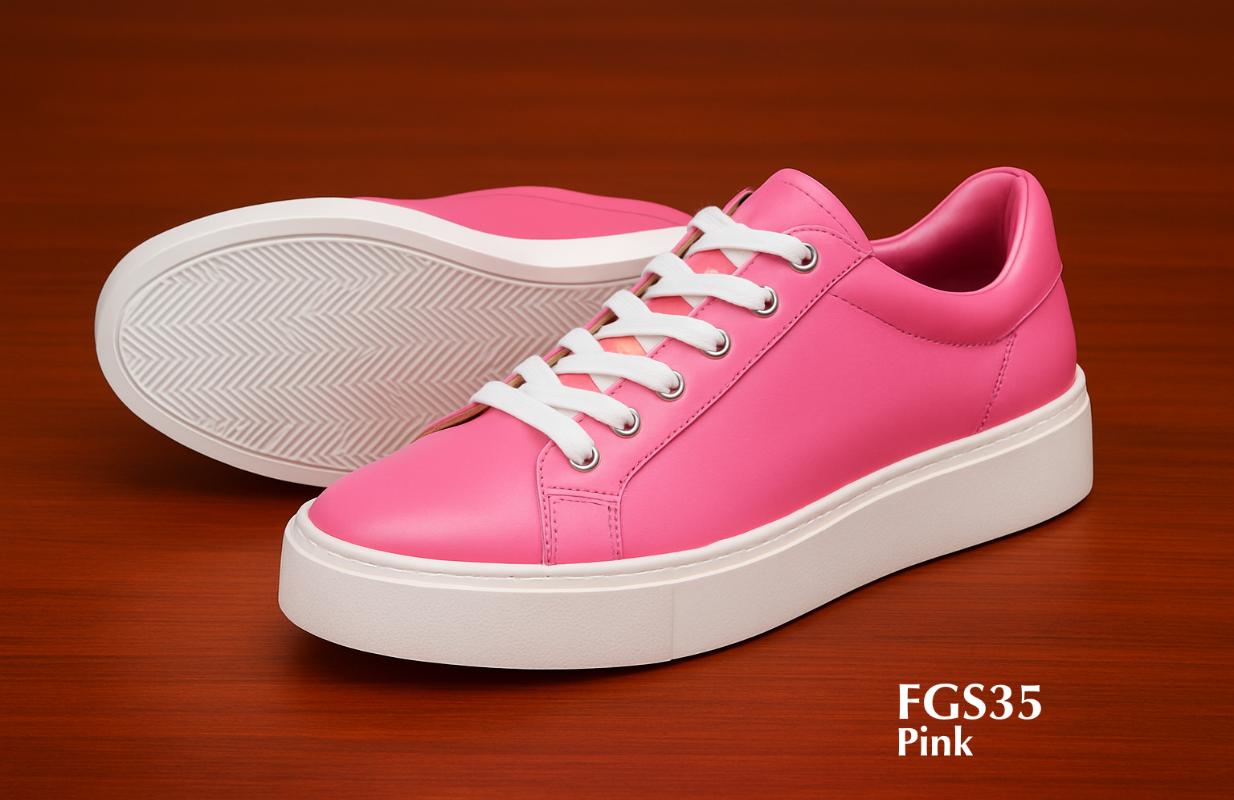 Baskets en cuir rose FGS35
