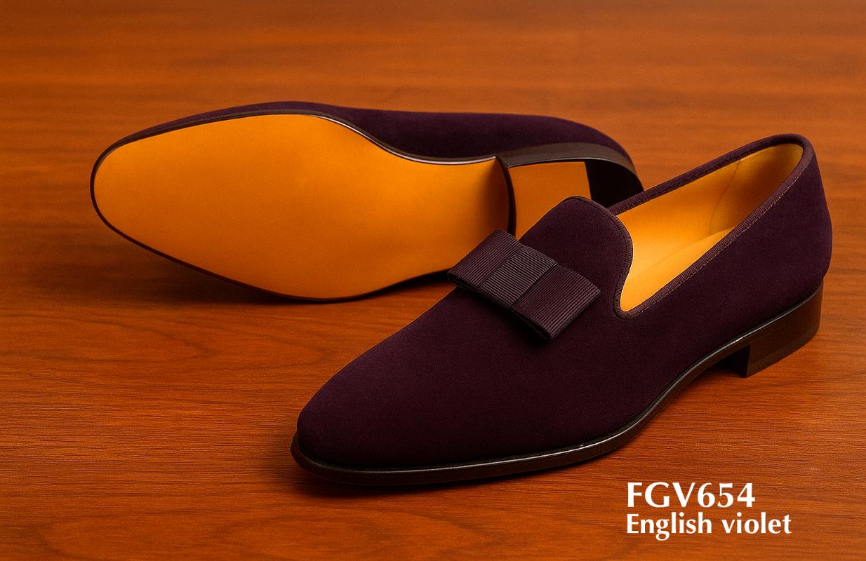 chaussure opéra violet anglais en velours