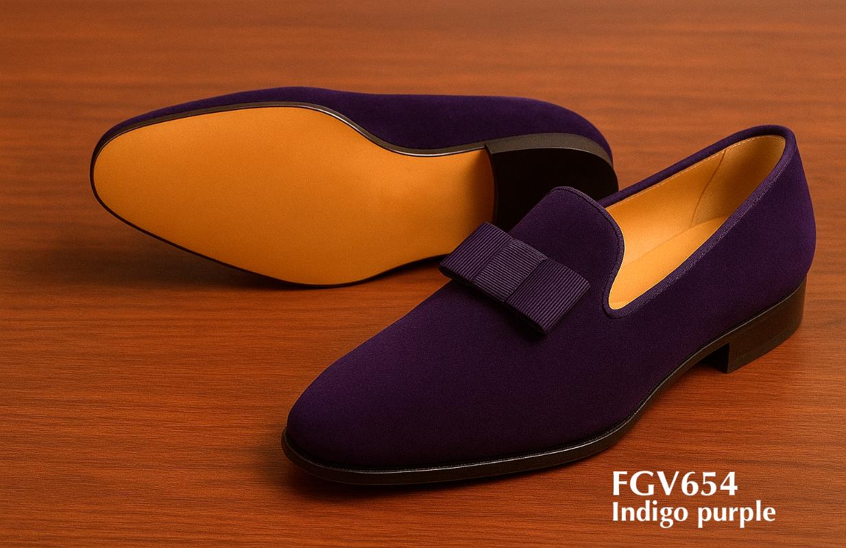 chaussure opéra violet indigo en velours